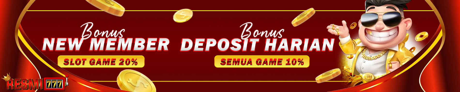 bonus slot 20% dan bonus casino 10%